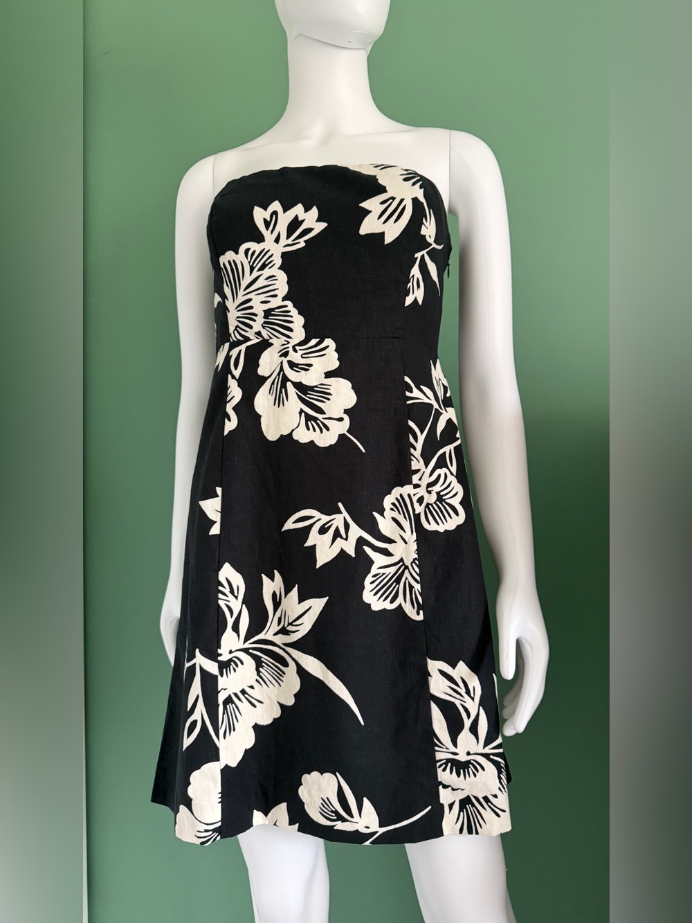 GAP Linen Blend Mini Dress With Removable Straps In Tropical Hibiscus Print